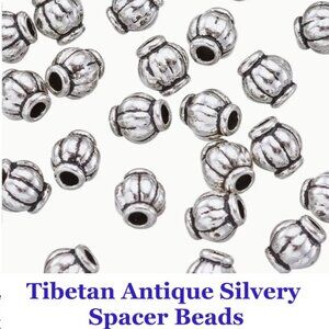 100 Tibetan Antique Silvery Spacer Beads